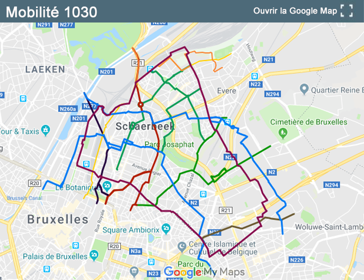 Schaerbeek - Itinéraires cyclables