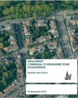 Couverture du réglement Communal d'Urbanisme Zoné Quartier des Fleurs