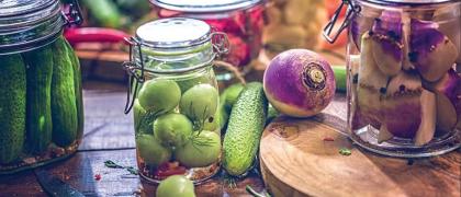 légumes et bocaux